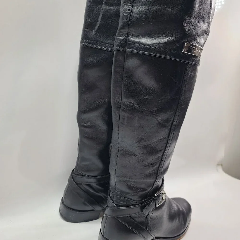 Coach‎ Women's Black Micha Leather Knee High Classic Riding Boots Size 6
